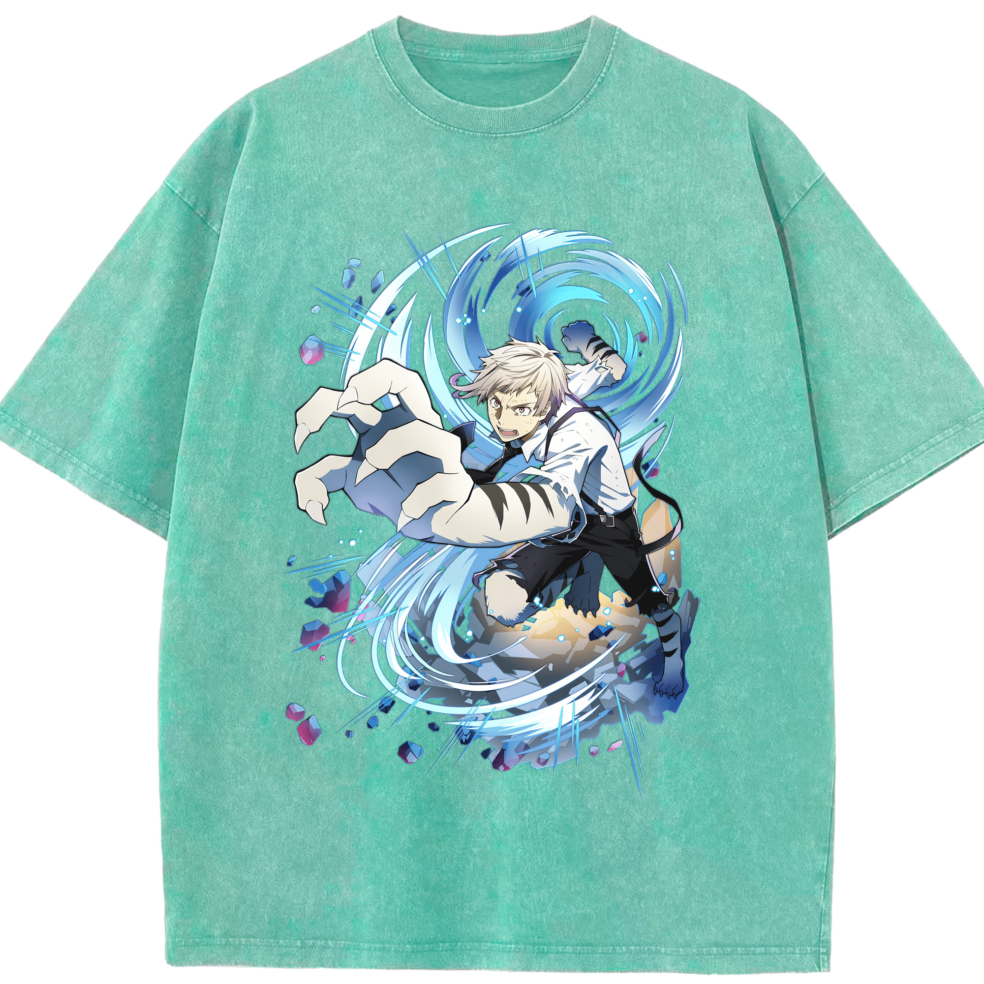 （画像用） 文豪ストレイドッグス Bungo Stray Dogs 綿100% ヴィンテージ風 半袖Tシャツ（フロントプリント）
